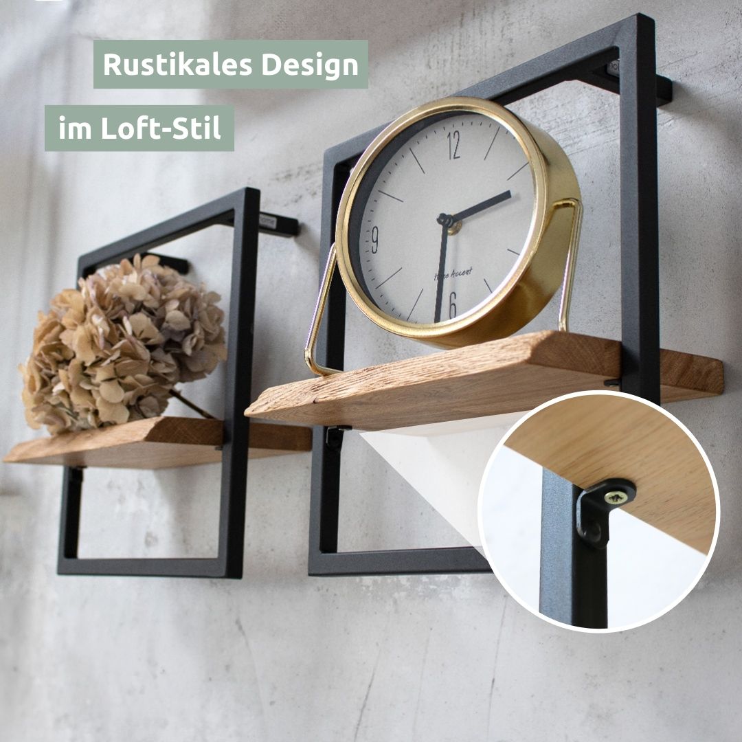 Wandregal Small Schwarz Gerahmt I Industrial Style