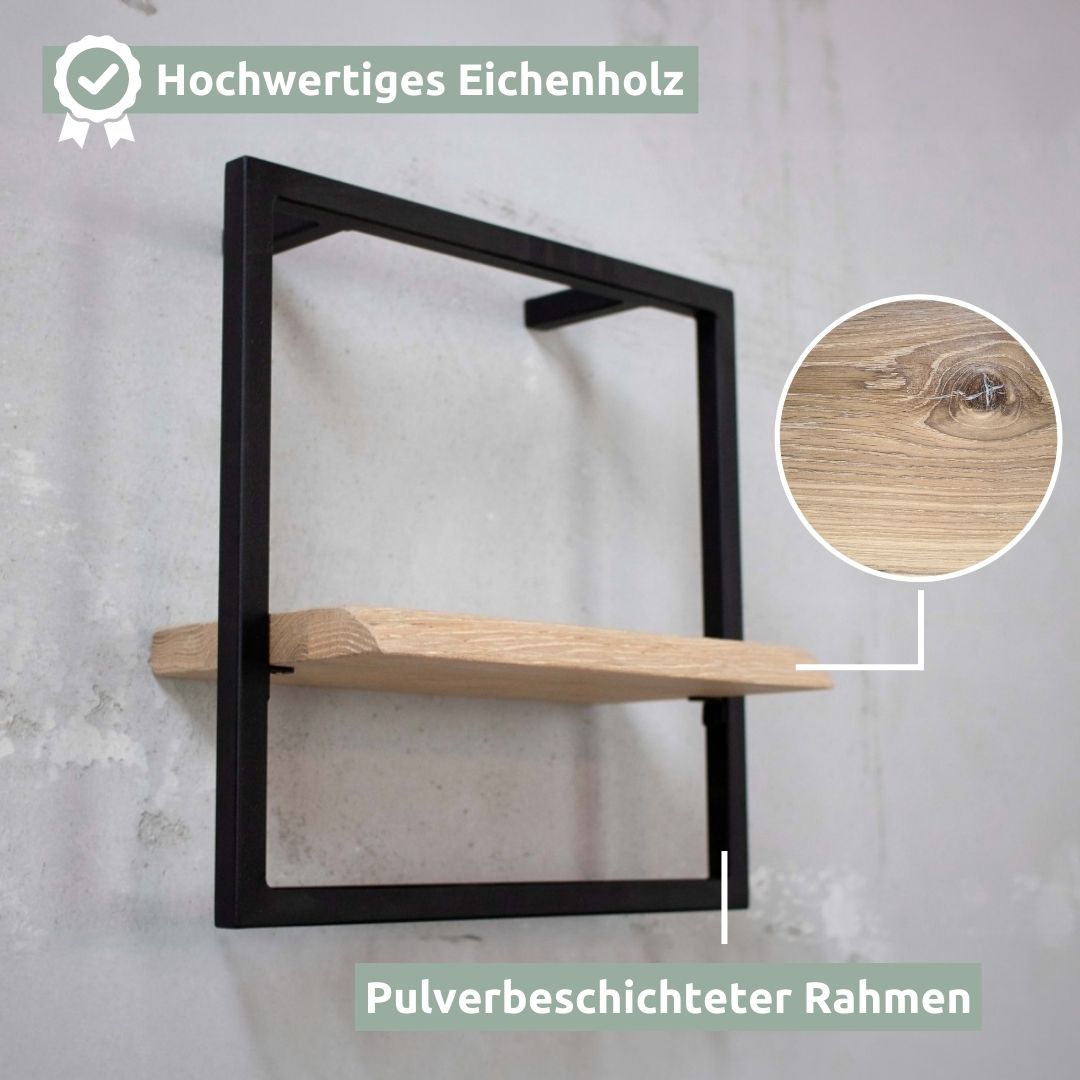 Wandregal Small Schwarz Gerahmt I Industrial Style
