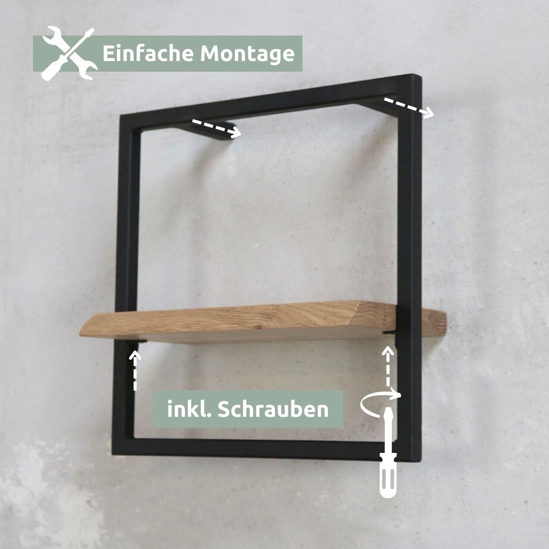 Wandregal Small Schwarz Gerahmt I Industrial Style