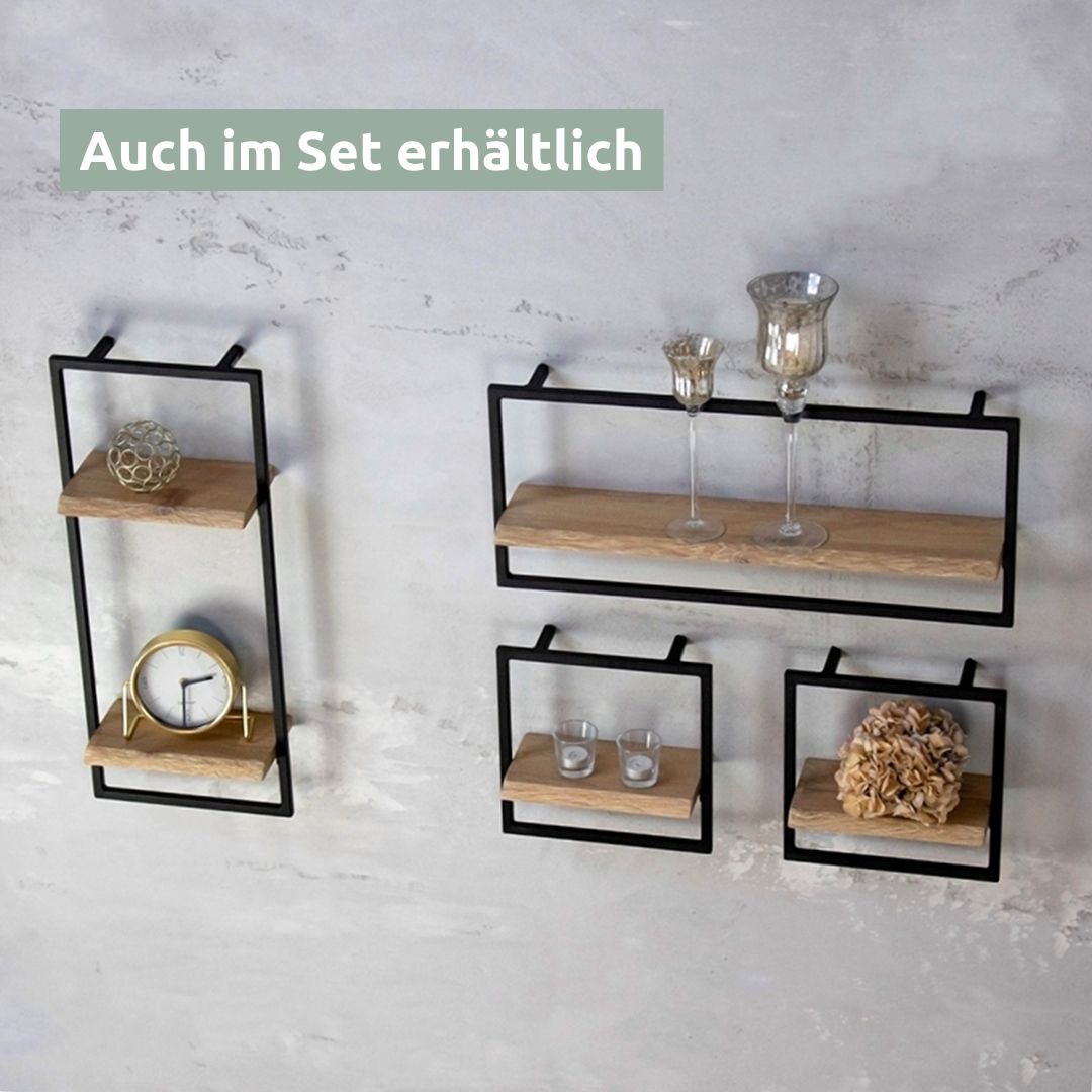 Wandregal Small Schwarz Gerahmt I Industrial Style