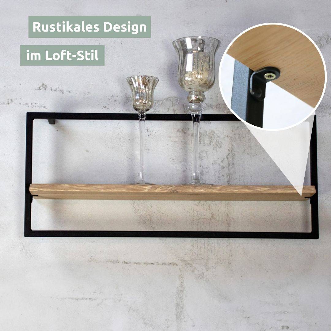 Wandregal long in schwarz gerahmt von holz4home®