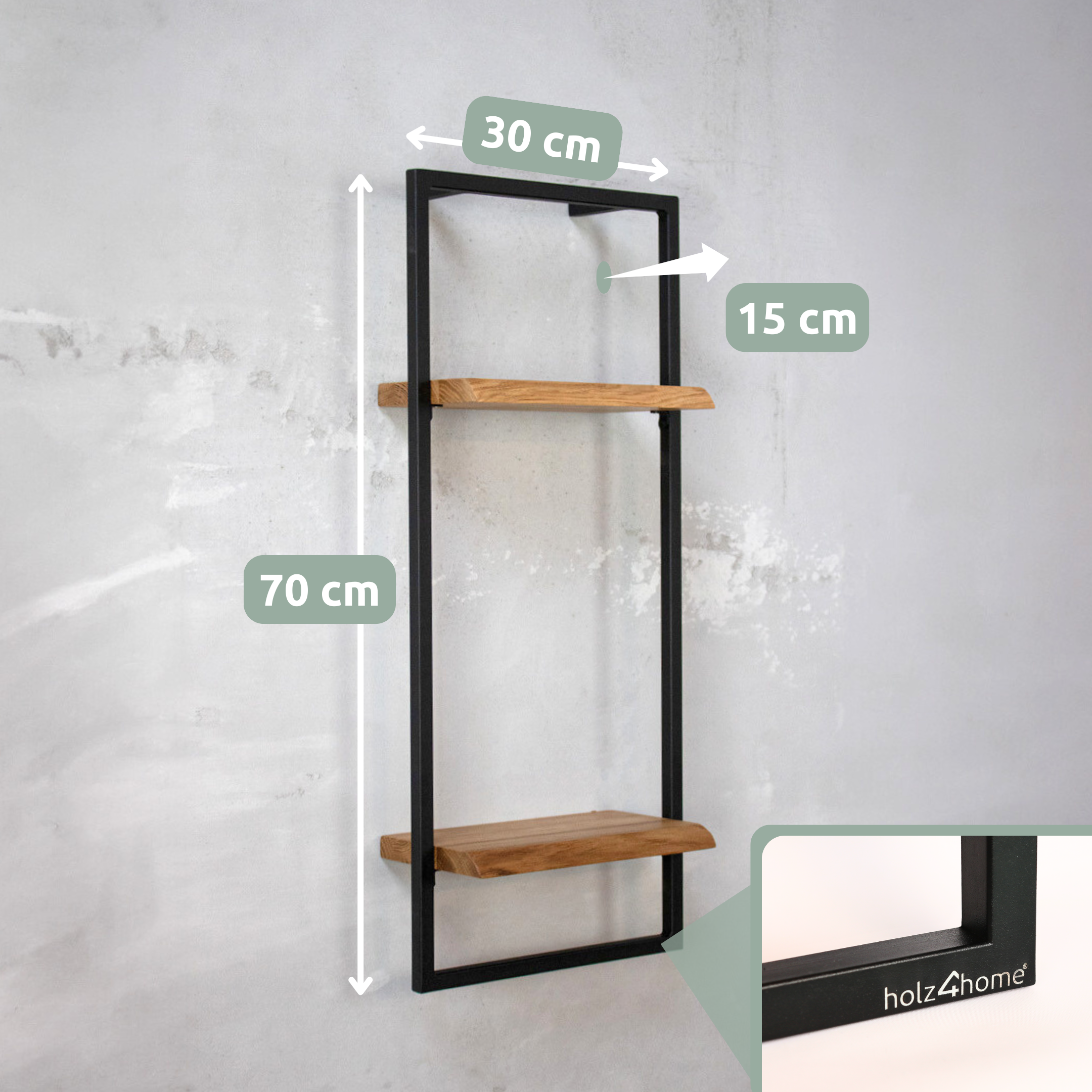 Wandregal high in schwarz gerahmt von holz4home®