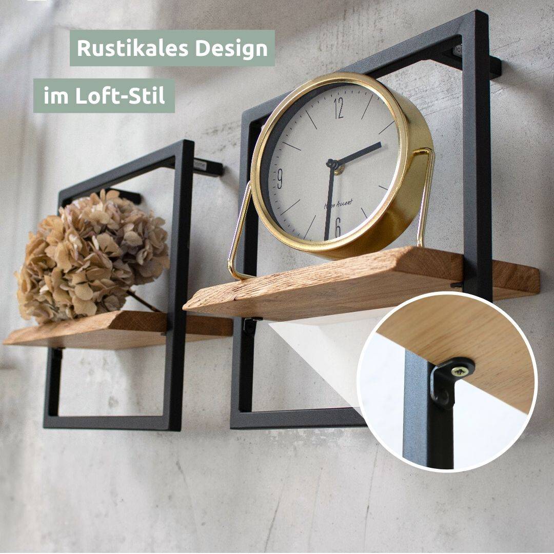 Wandregal Small Schwarz Gerahmt I Industrial Style