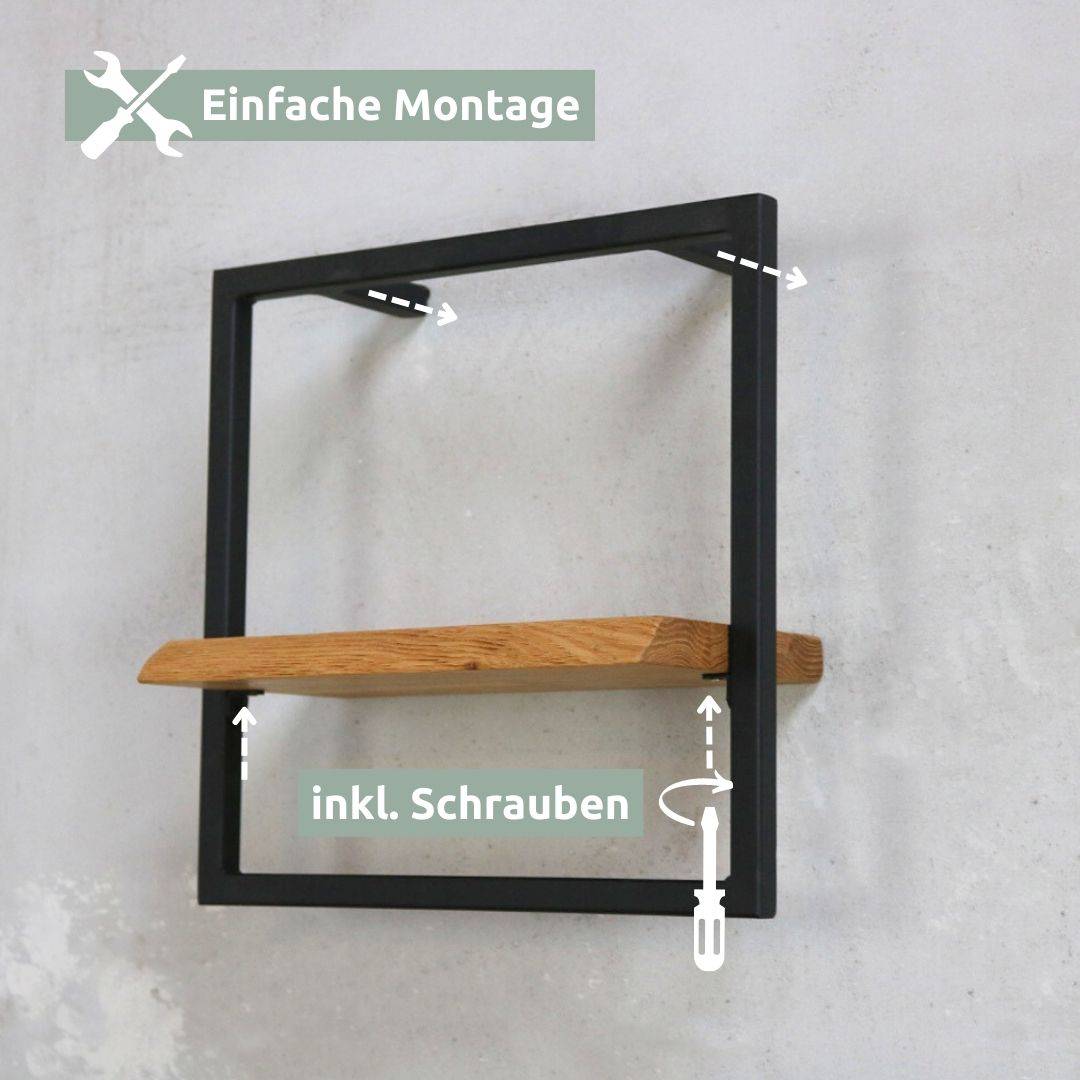 Wandregal Small Schwarz Gerahmt I Industrial Style