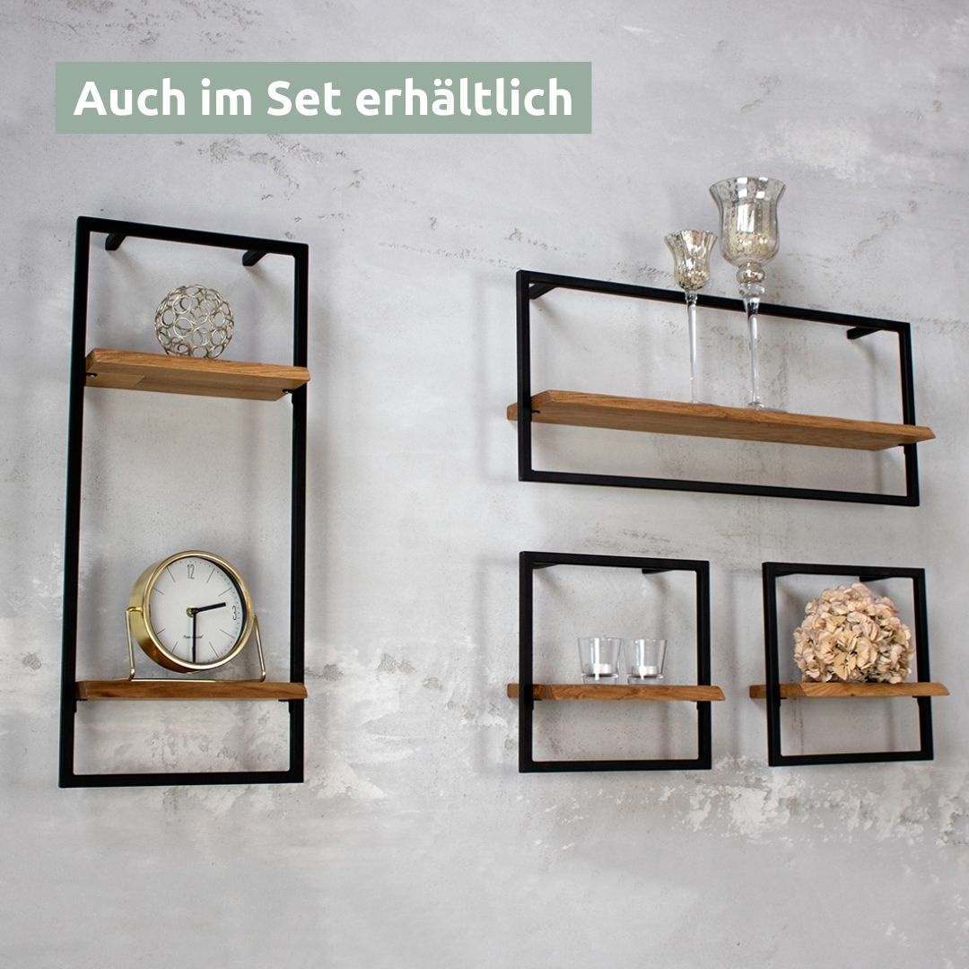 Wandregal Small Schwarz Gerahmt I Industrial Style