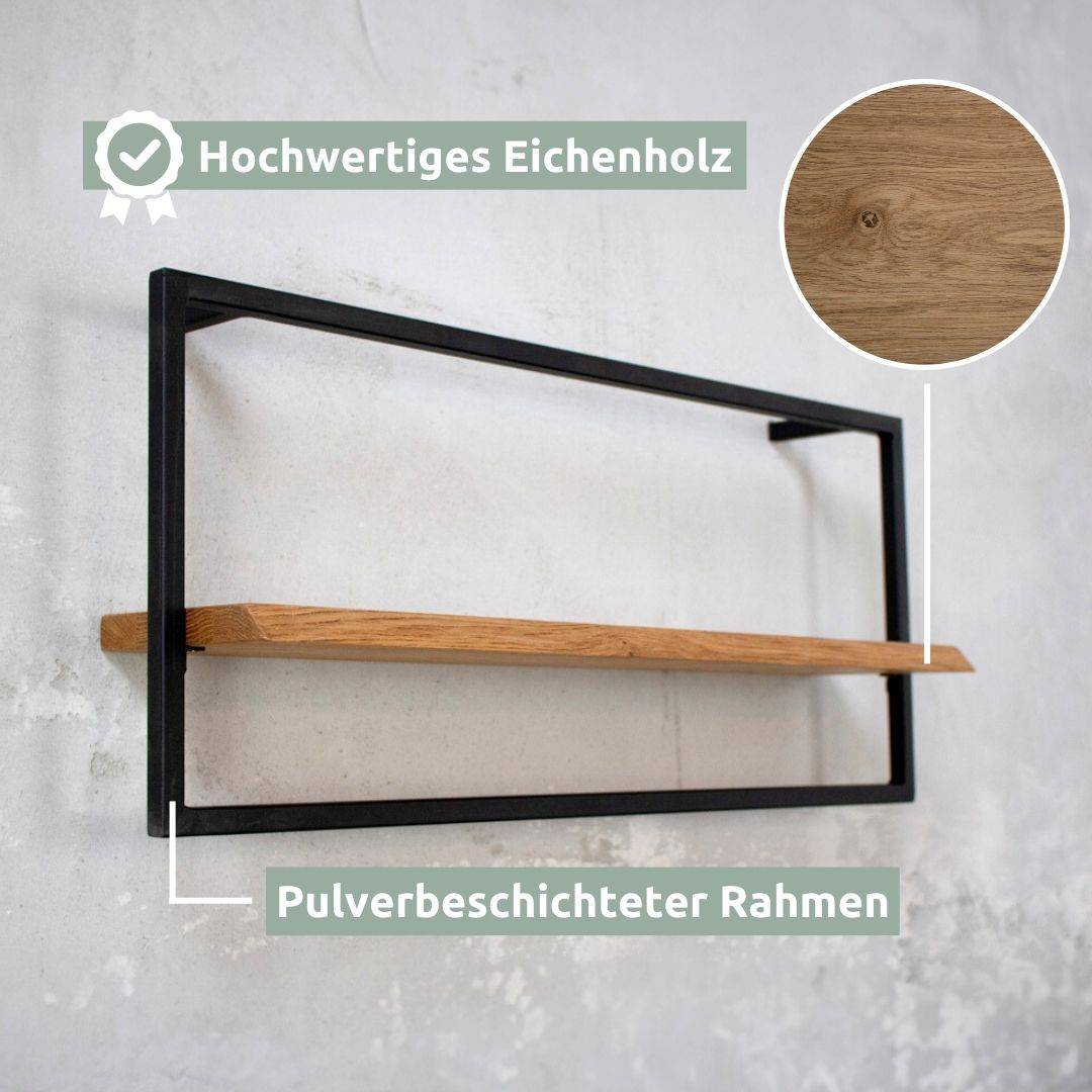 Wandregal long in schwarz gerahmt von holz4home®