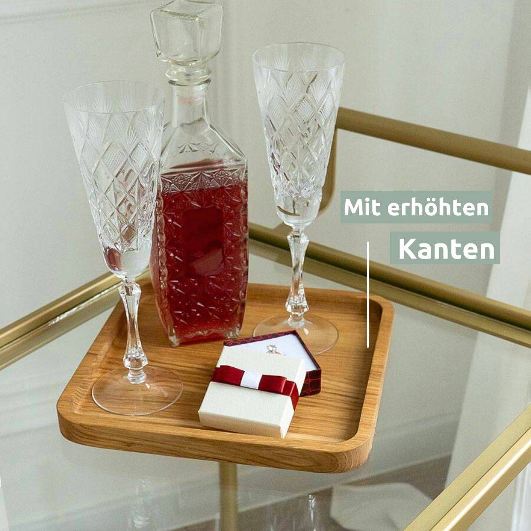 Dekotablett aus Holz mit Kante von holz4home®