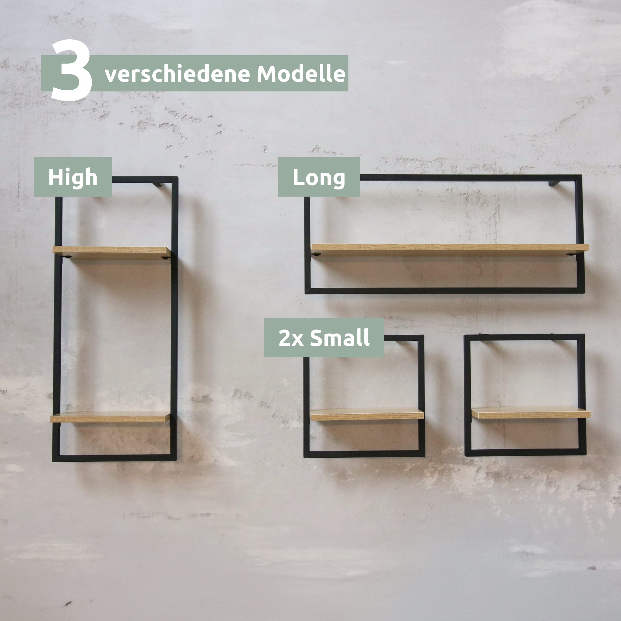 Wandregal mit Rahmen MDF Sonoma