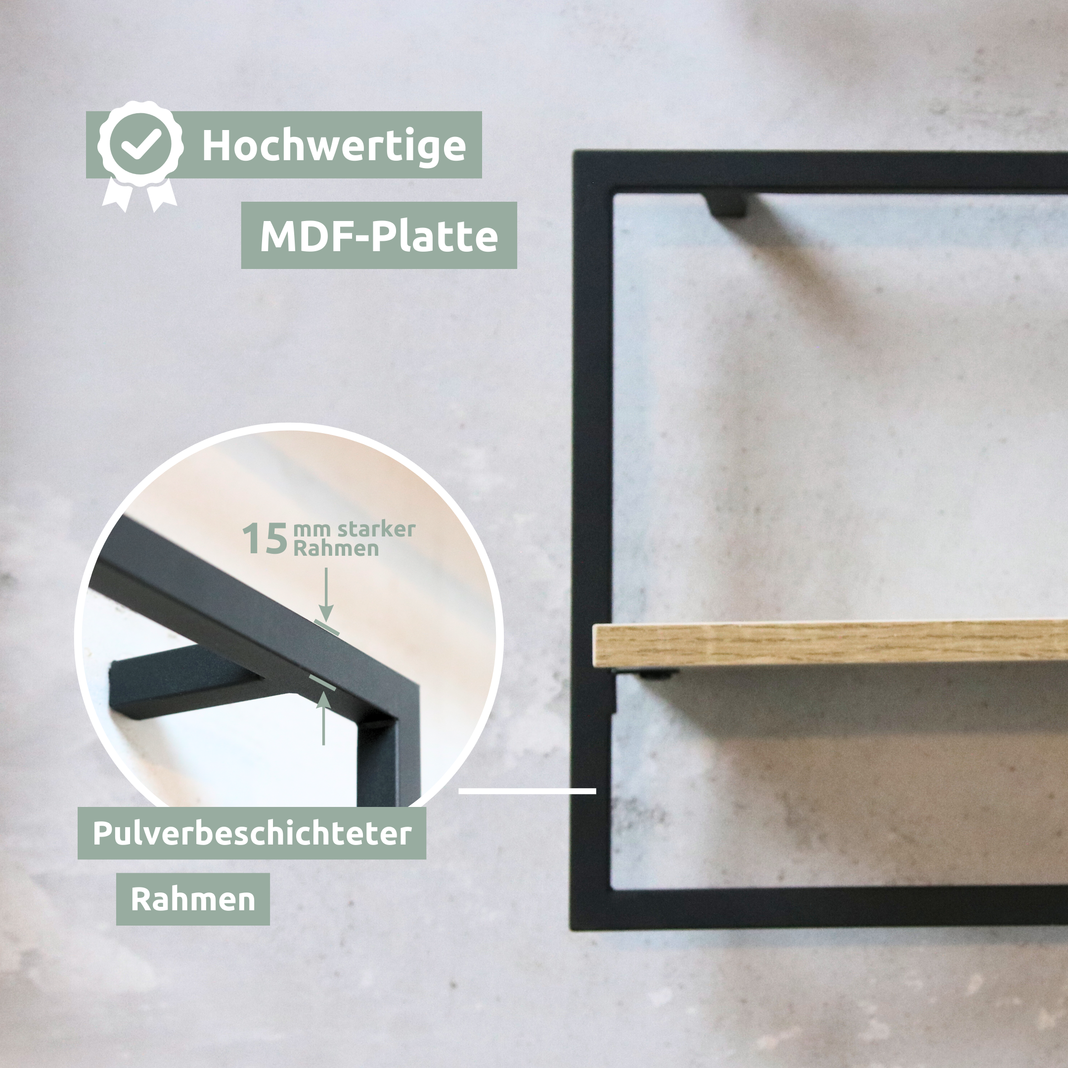 Wandregal mit Rahmen MDF Sonoma