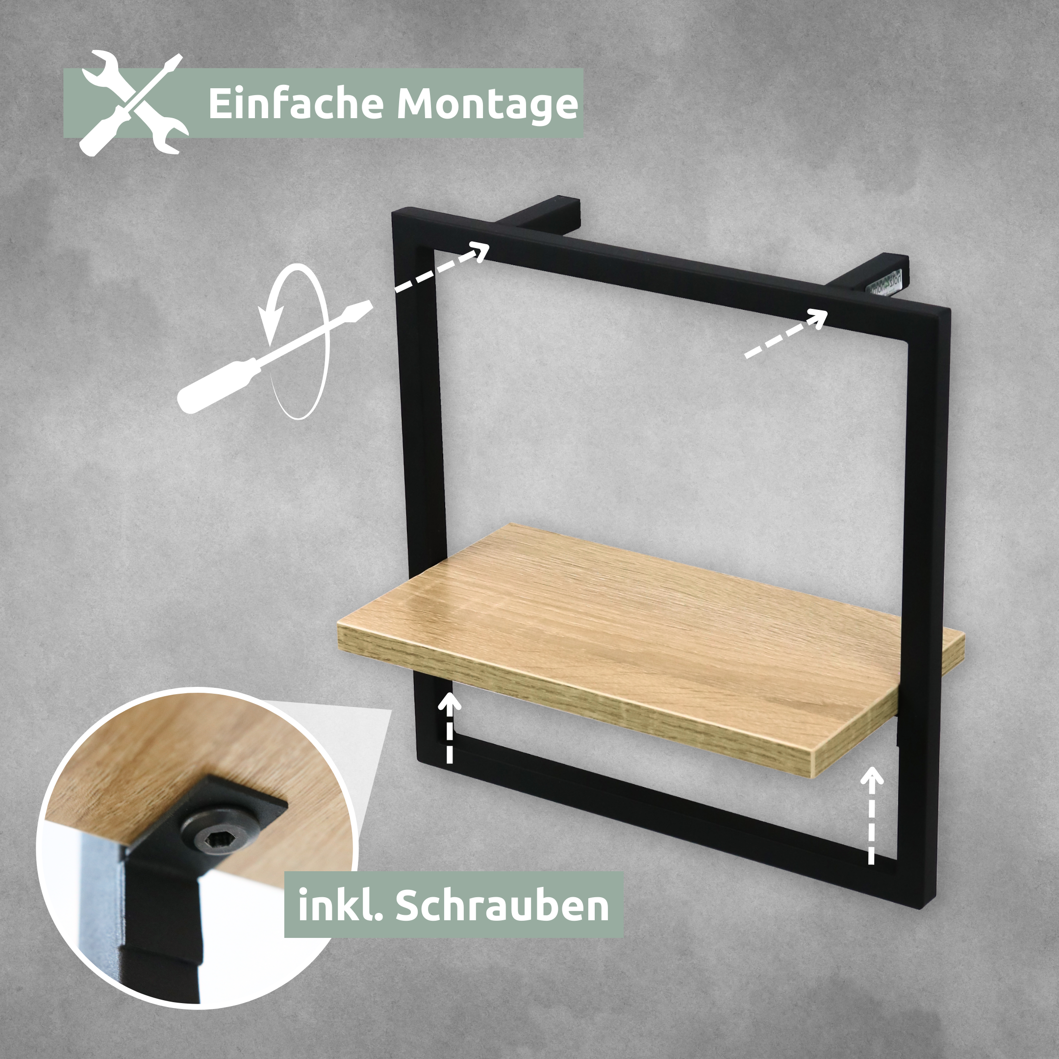 Wandregal mit Rahmen MDF Sonoma