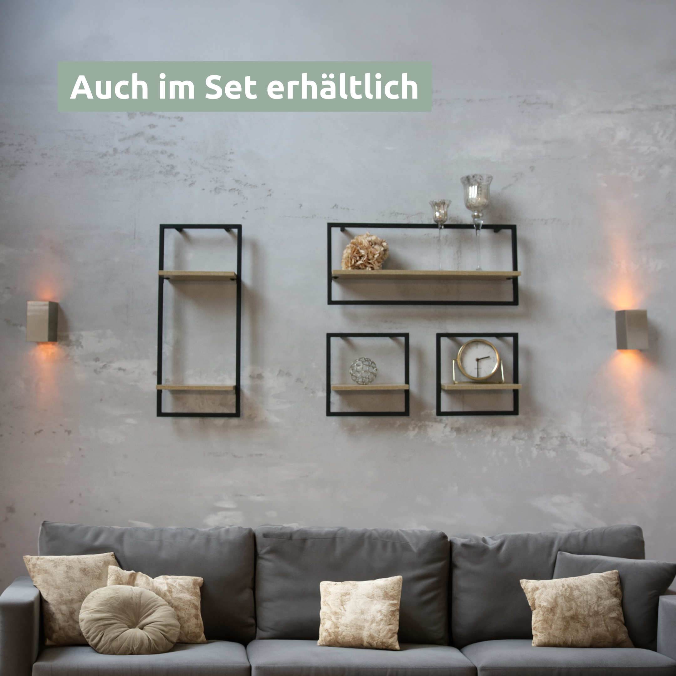 Wandregal mit Rahmen MDF Sonoma