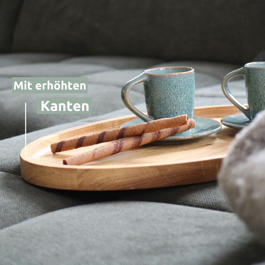 Dekotablett aus Holz mit Kante von holz4home®