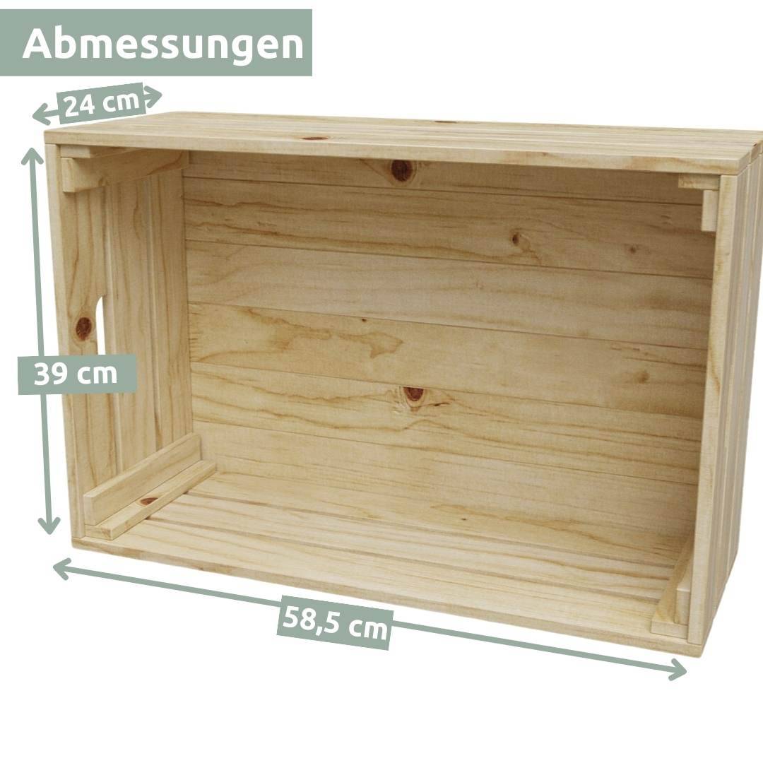 7 tlg. Set Holzkiste | Weinkiste zum Dekorieren