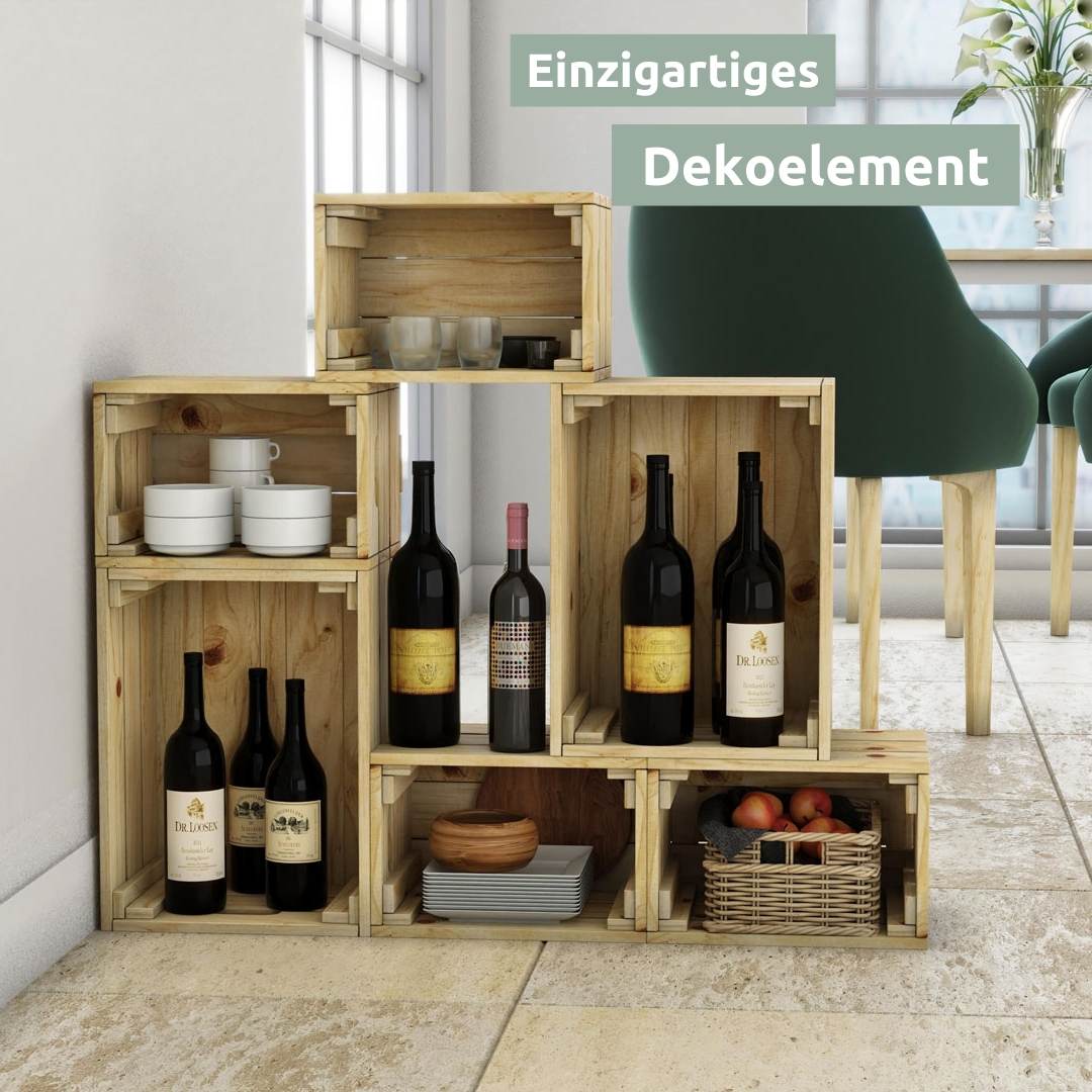 Holzkiste | Weinkiste „natur“ zum Dekorieren von holz4home®