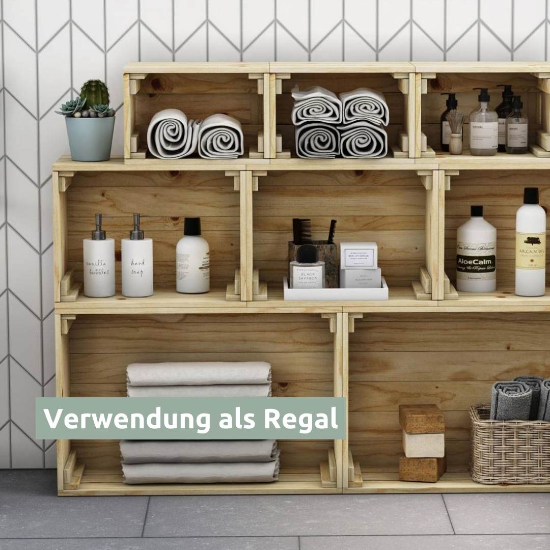 7 tlg. Set Holzkiste | Weinkiste zum Dekorieren