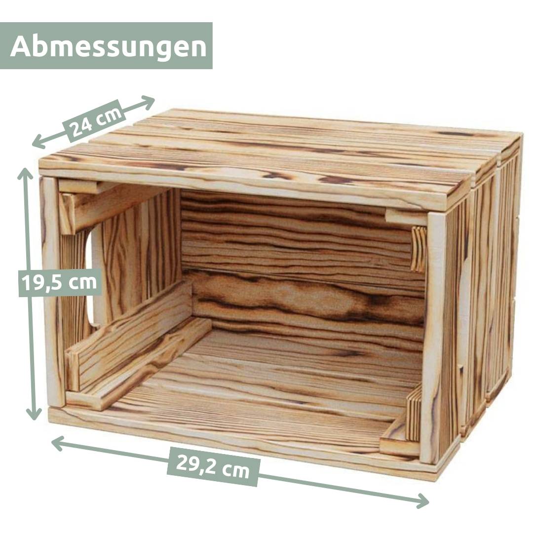 6 tlg. Set Holzkiste | Weinkiste zum Dekorieren von holz4home®