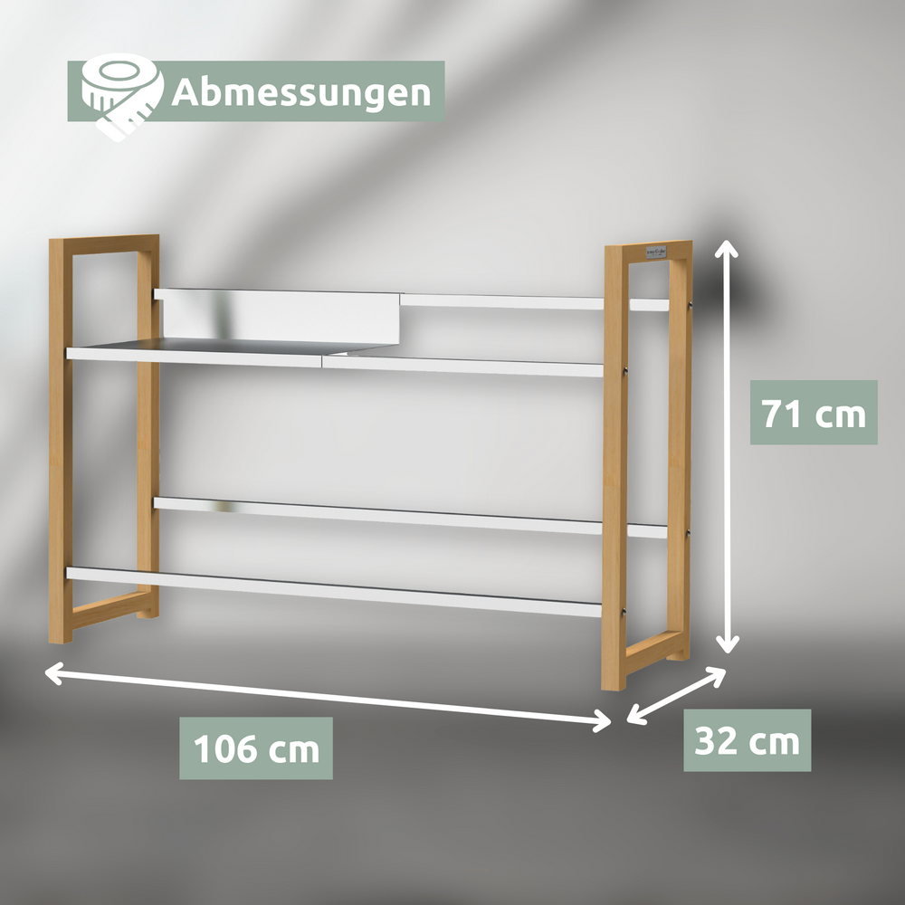 Getränkekistenregal aus Holz I Silber