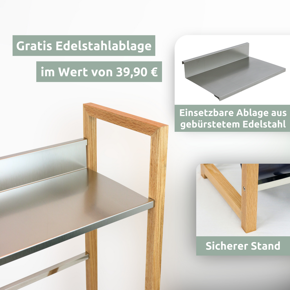 Getränkekistenregal aus Holz I Silber