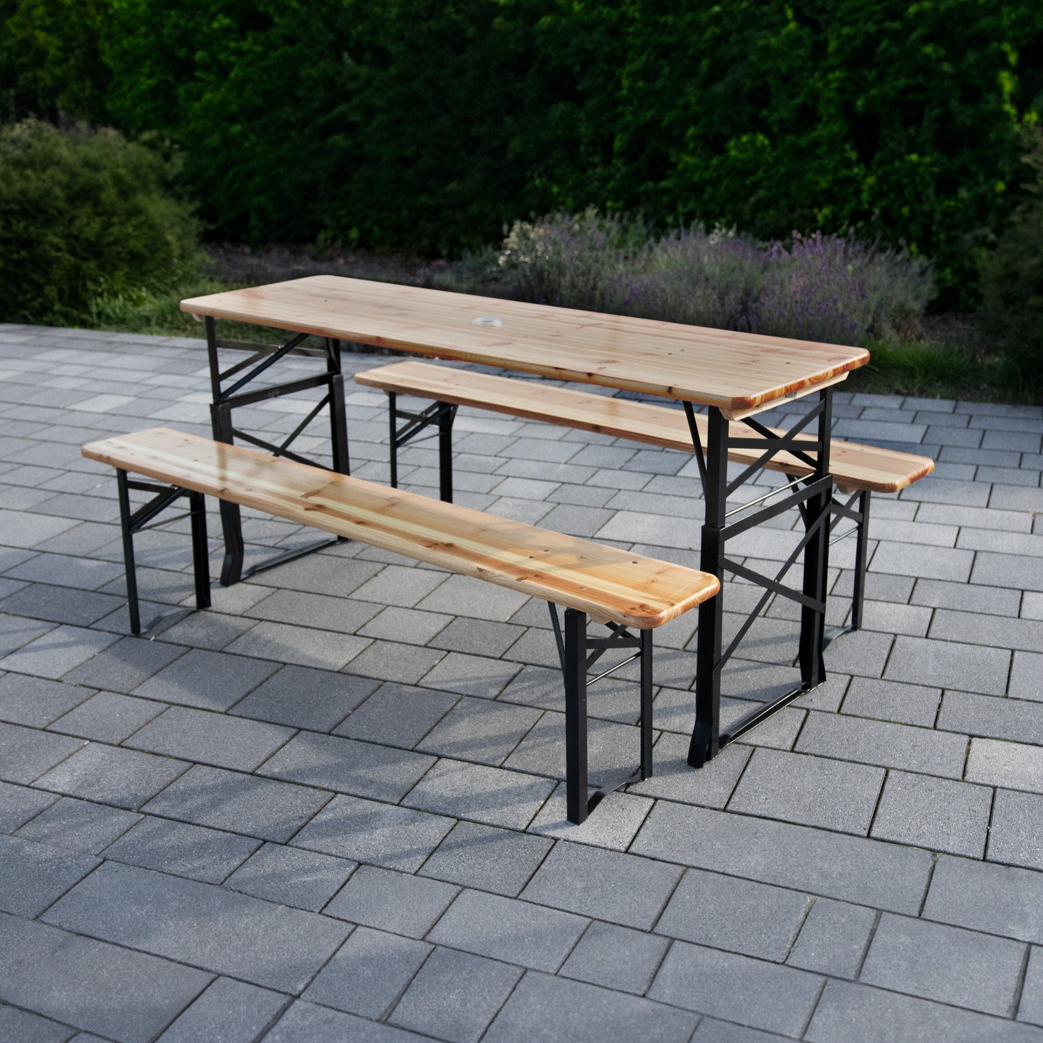 Bierzeltgarnitur Höhenverstellbar Foto