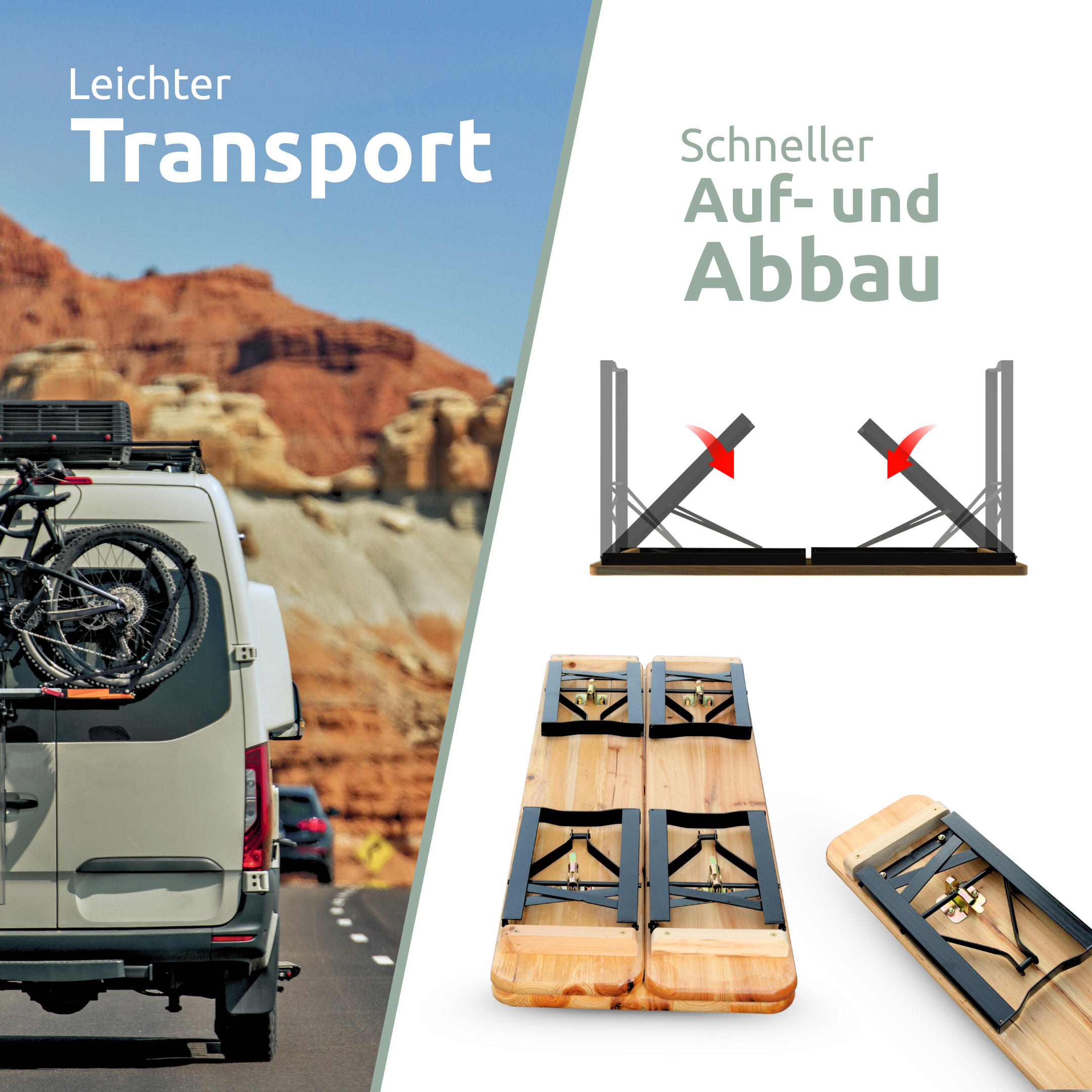 Bierzeltgarnitur - mehrteilig & klappbar