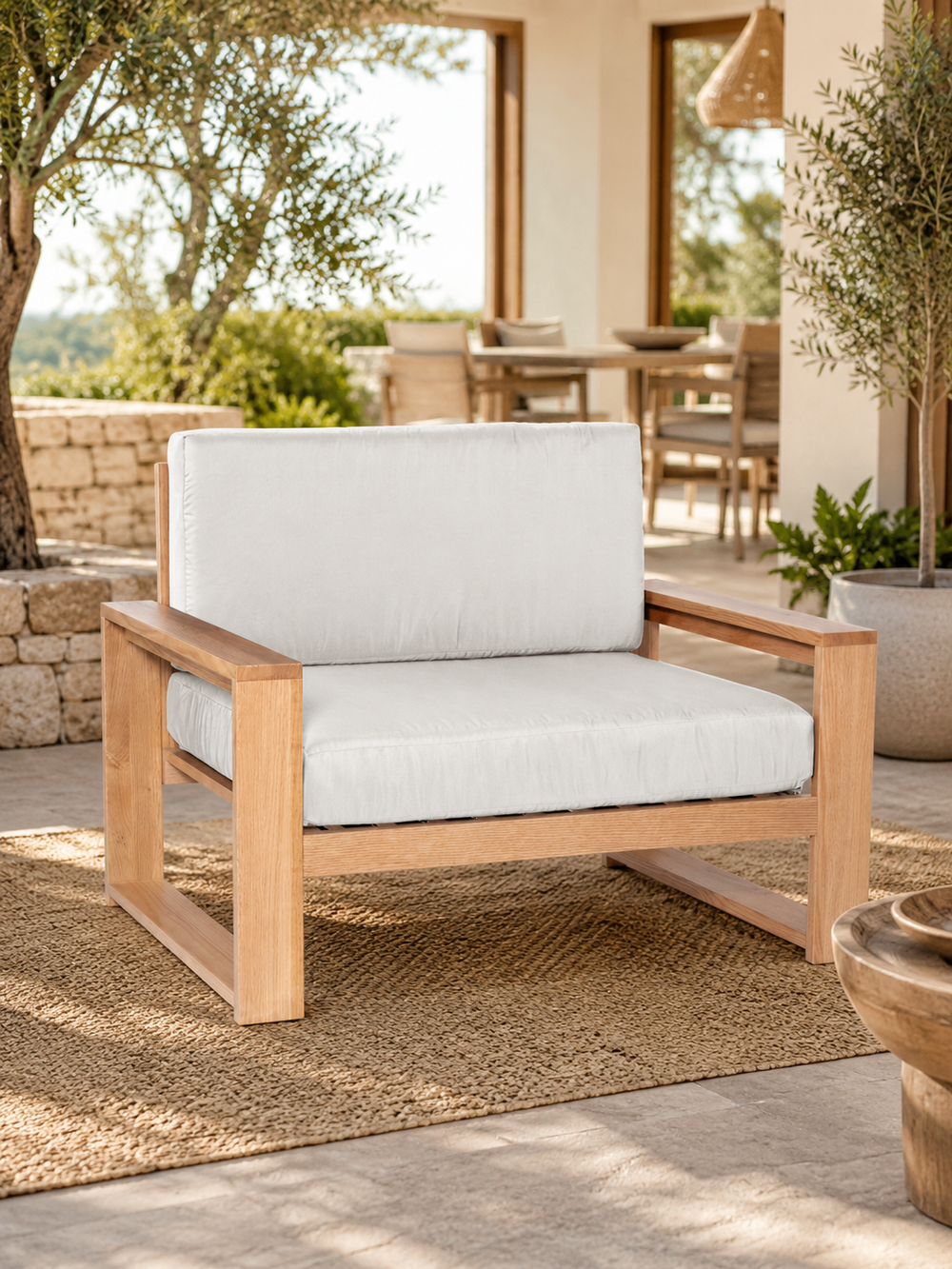 Gartenlounge Sessel - Weiß
