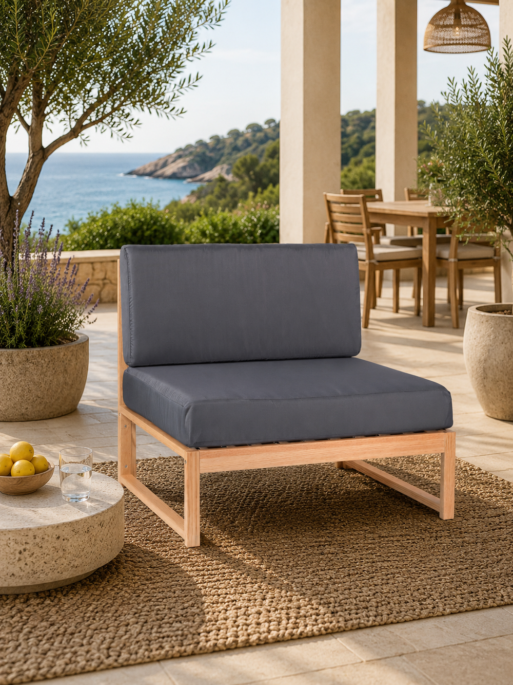 Gartenlounge  Mittelstück - Anthrazit