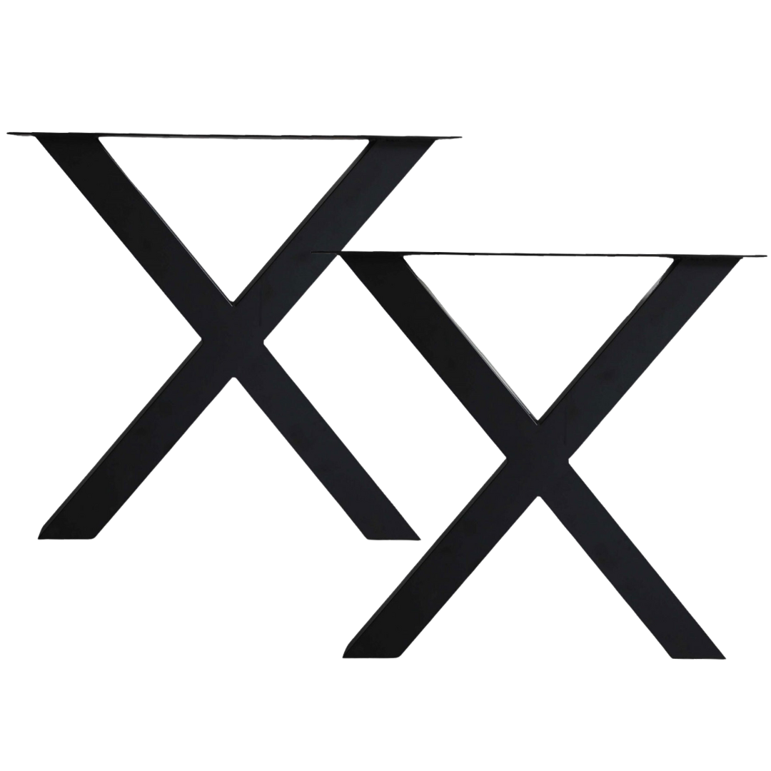 Hora X-Tischbeine 1 Paar (2 Stück) in schwarz pulverbeschichtet