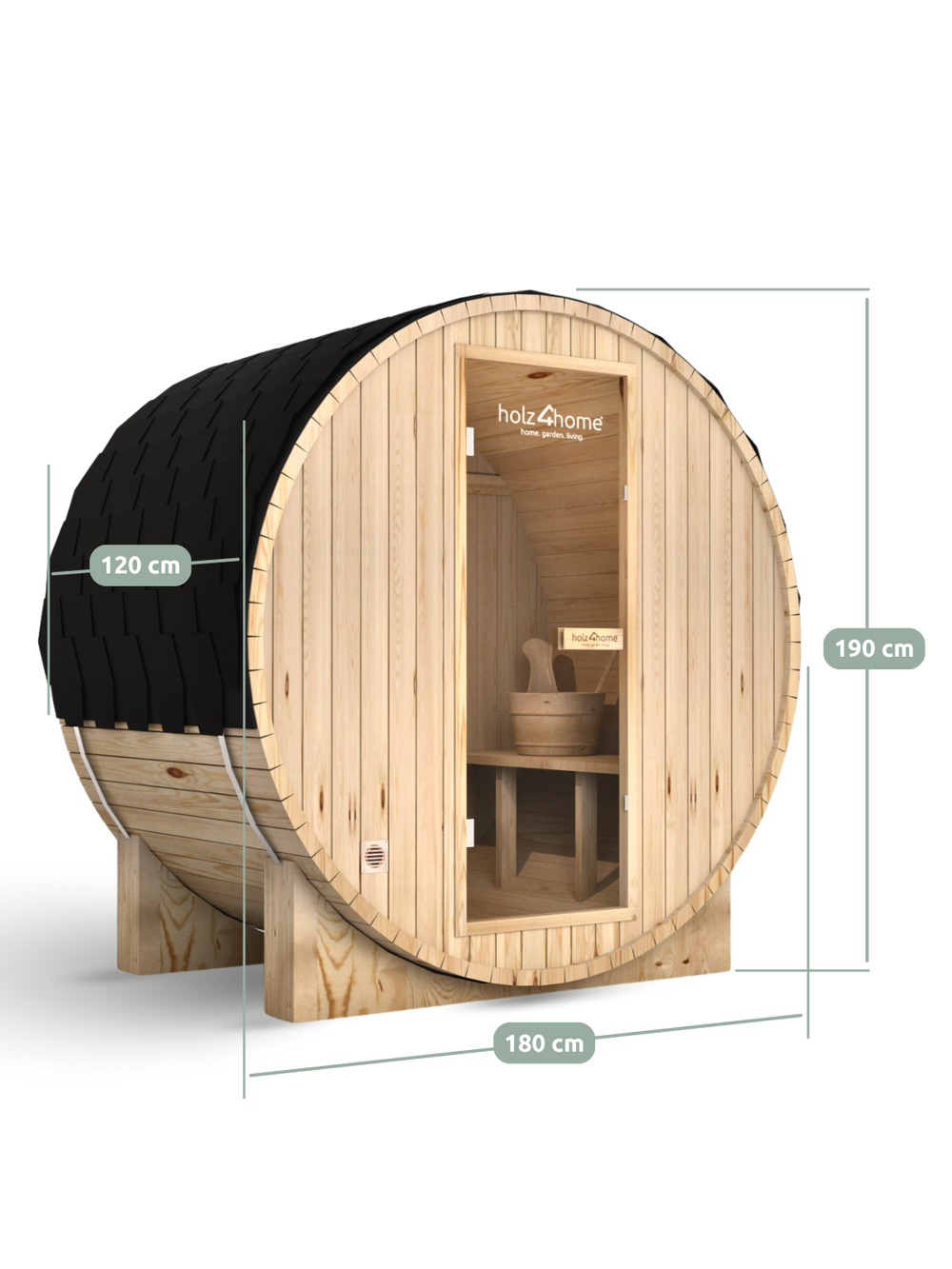 Fasssauna M Pini wood Outdoor Sauna inkl. Ofen (mit Montage)