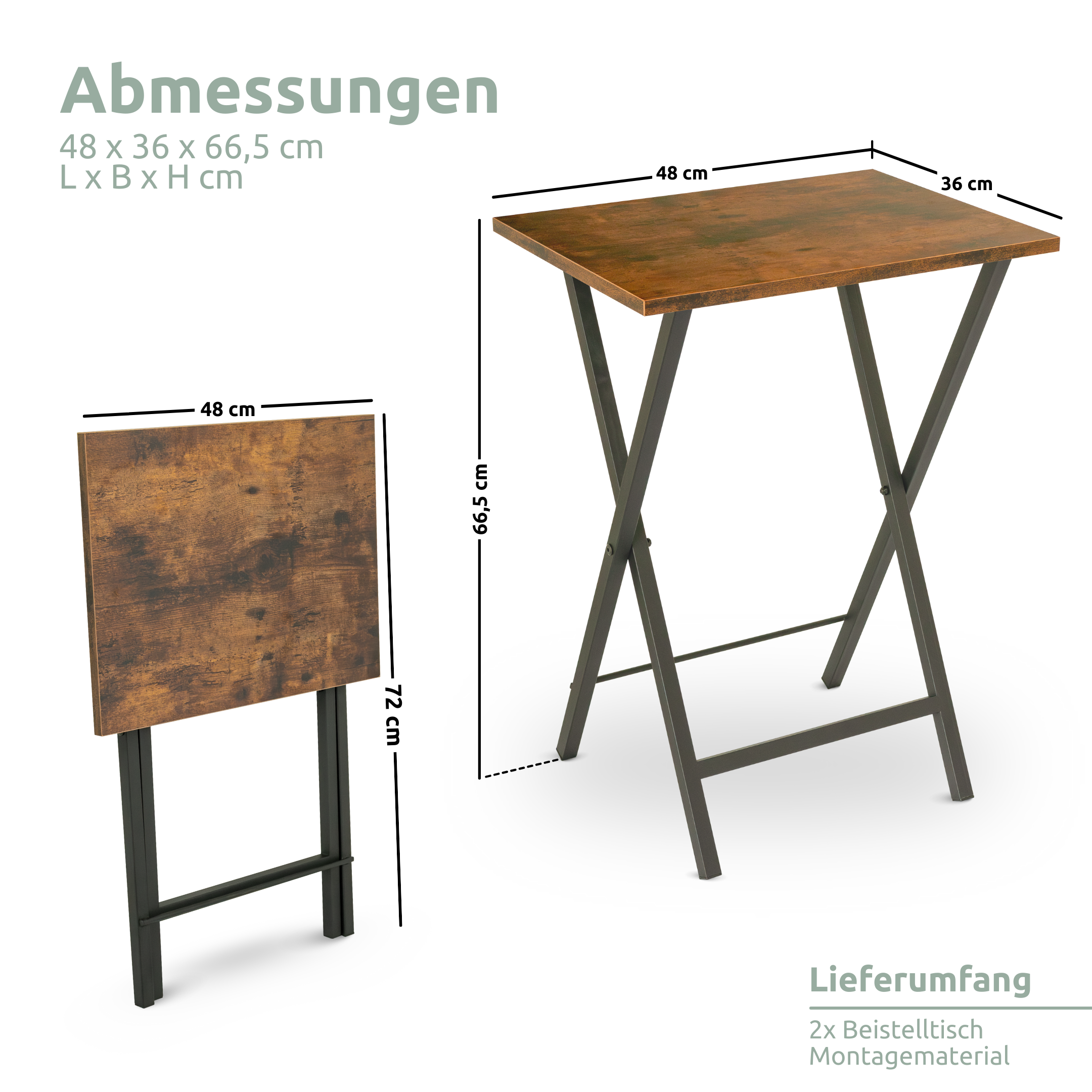 2er Set Beistelltisch MDF