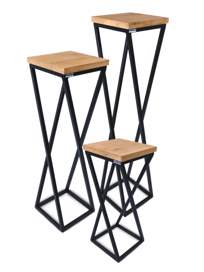 Blumenständer aus Eiche I Gedrehte Streben im 3er Set