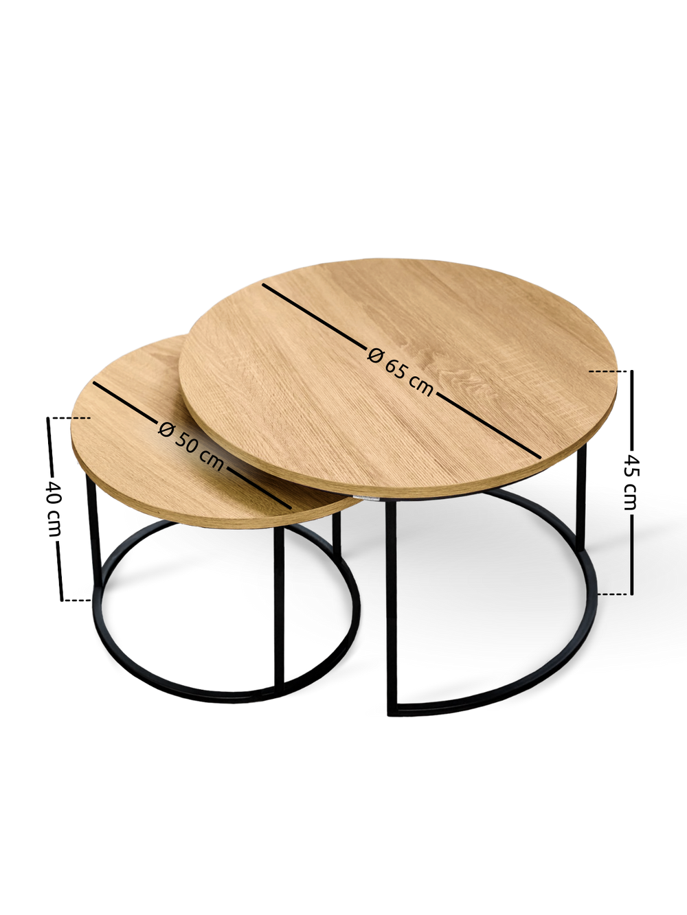 Couchtisch Sonoma Eiche 2er Set mit Metall