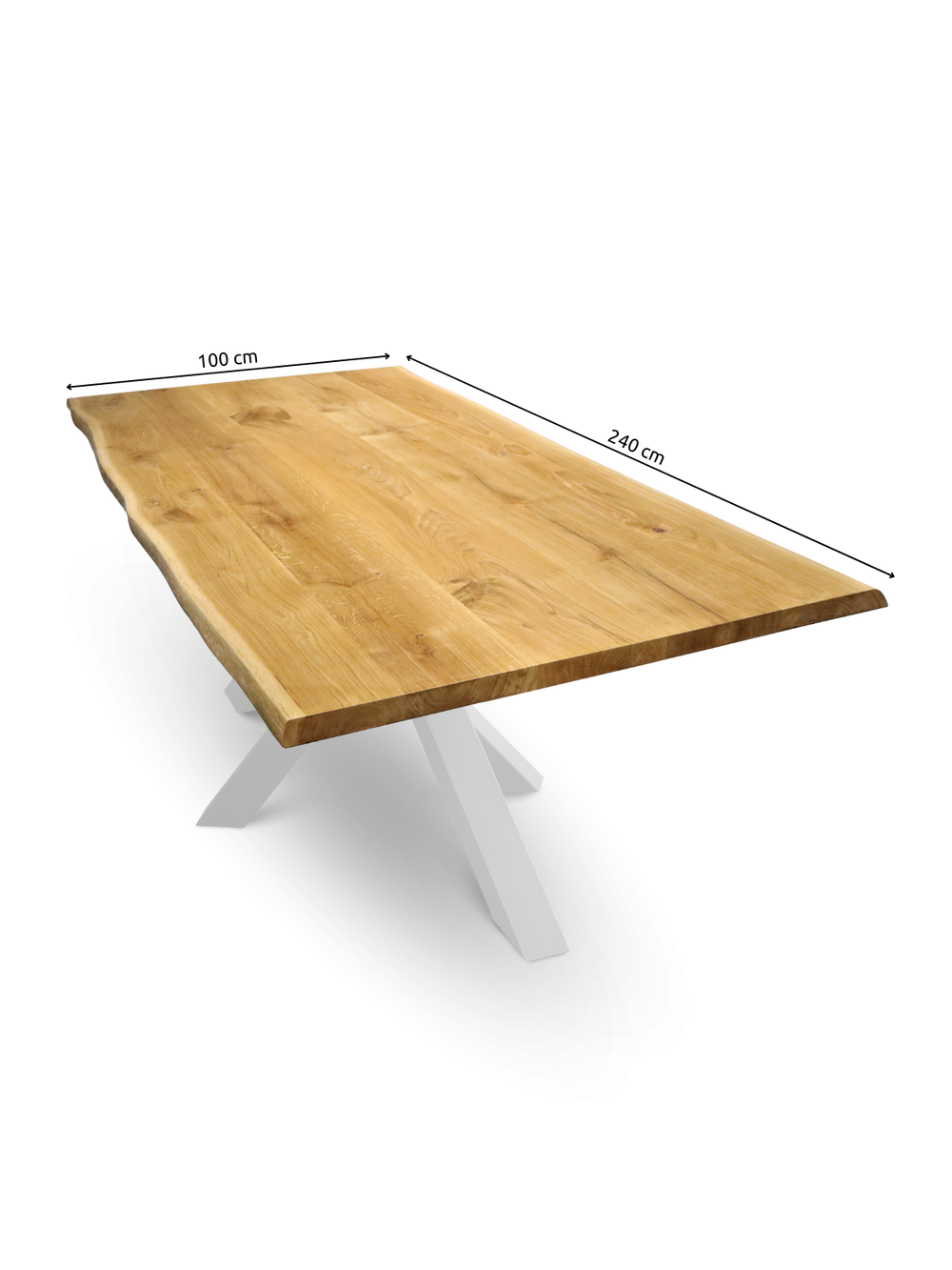 Tischplatte 240cm x 100cm mit Baumkante
