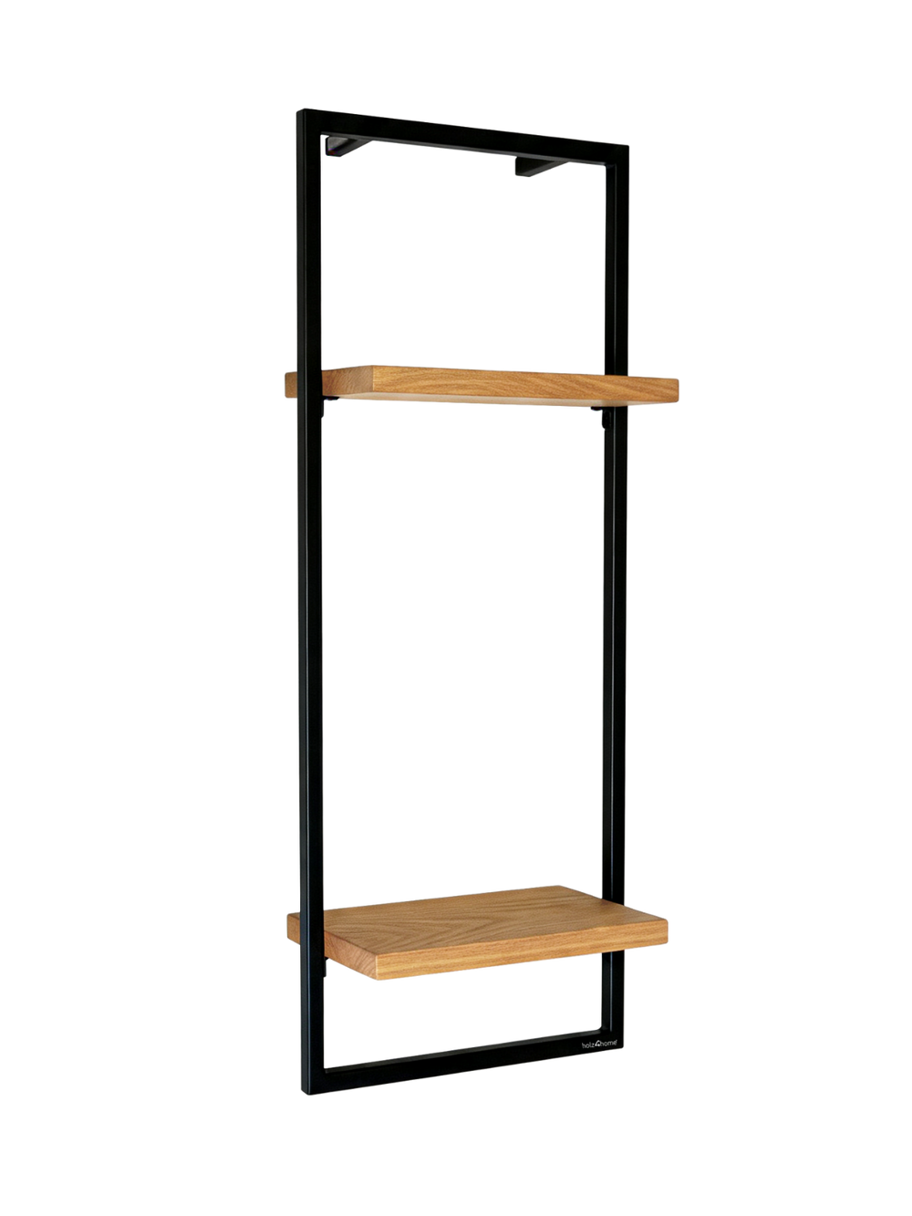 Wandregal High Eiche Natur - Schwarz gerahmt