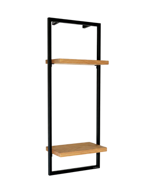 Wandregal High Eiche Natur - Schwarz gerahmt