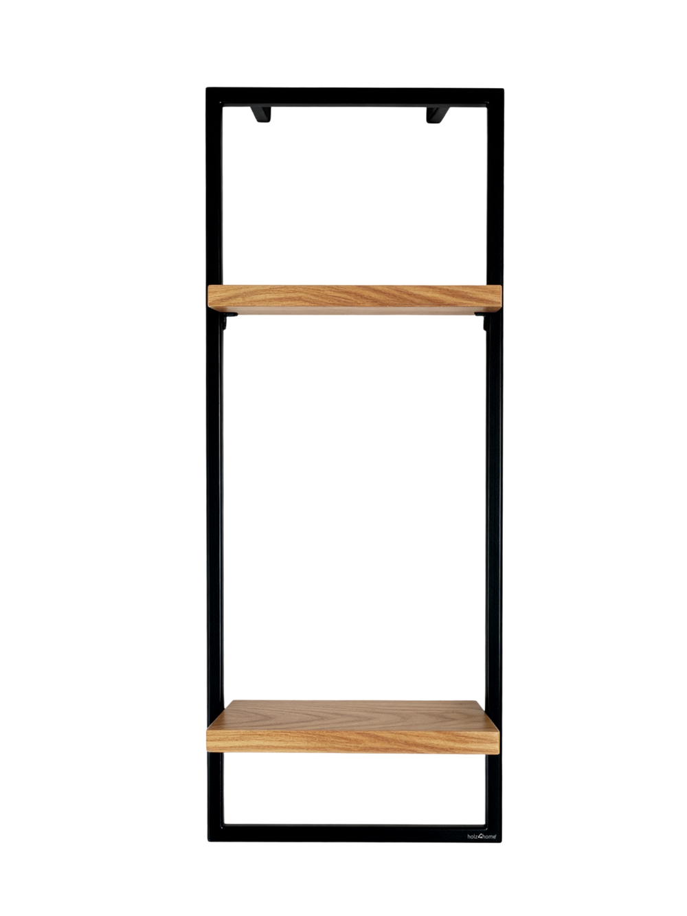 Wandregal High Eiche Natur - Schwarz gerahmt