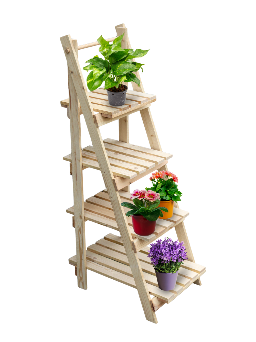 Blumentreppe aus Holz mit 4 Ablagen, 109 cm hoch