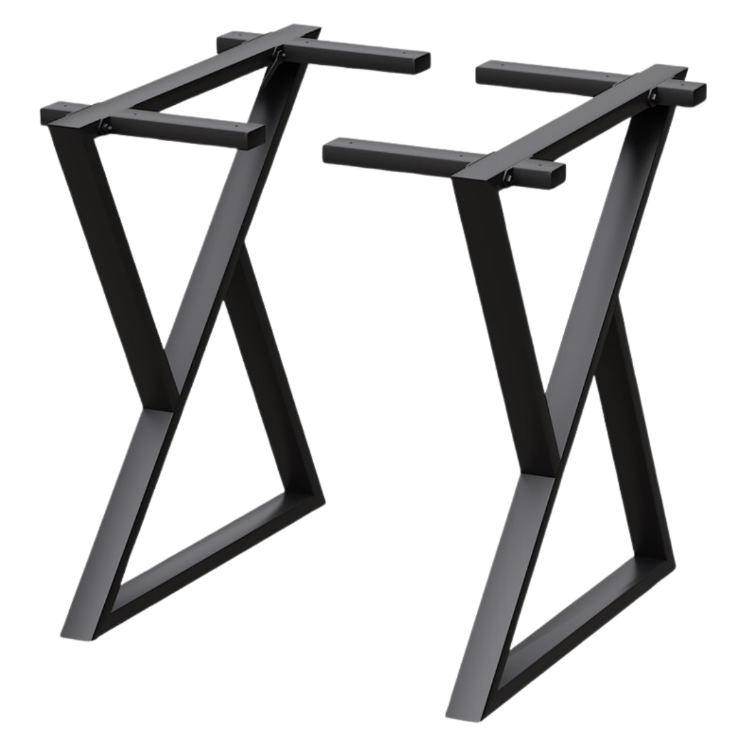 Doppel-Dreieck Tischgestell Metall schwarz – 1 Paar (2 Stück)