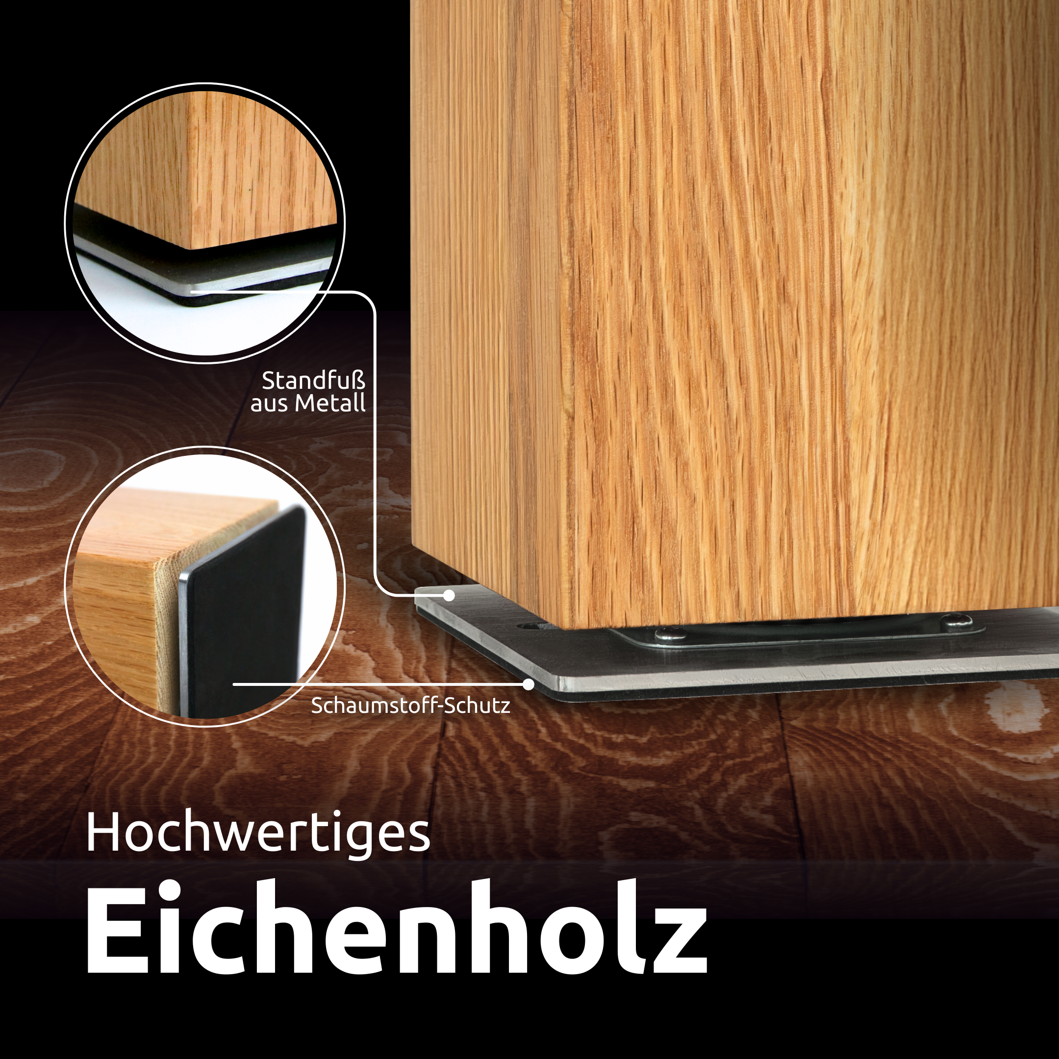Magnetischer Messerblock 360° drehbar aus Eichenholz