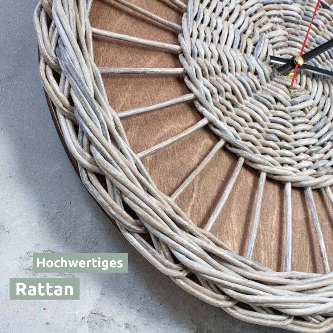 Rattan-Wanduhr „Weave“