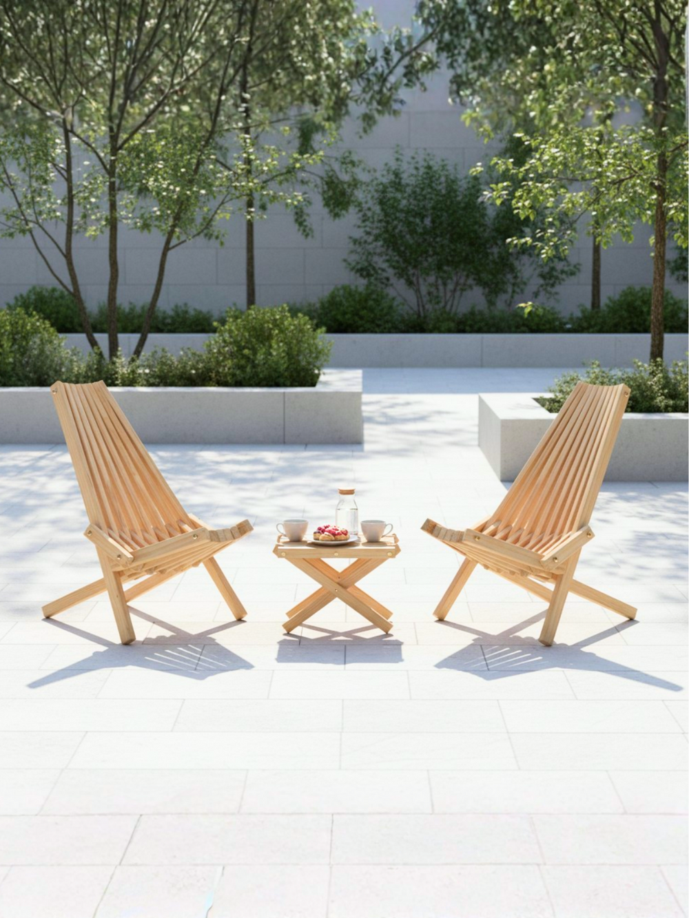 Skandinavischer Liegestuhl aus Kiefer