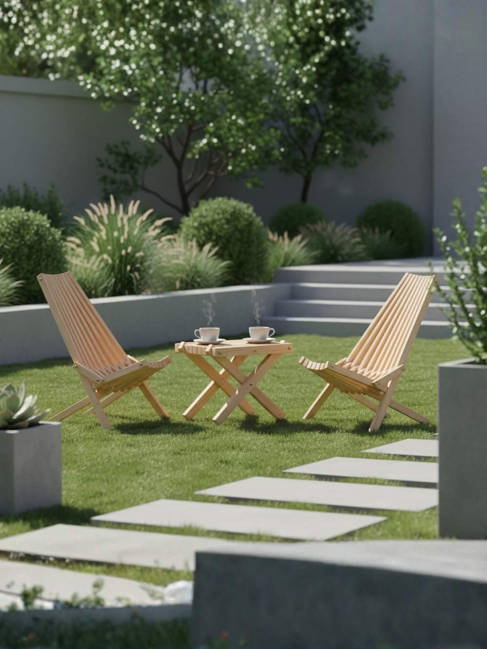 Skandinavische Gartenmöbel aus Kiefer