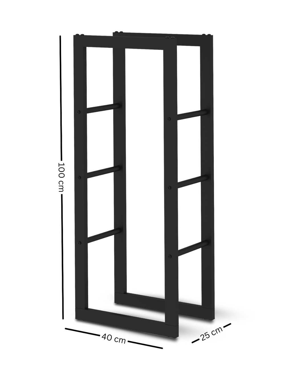Kaminholzregal aus Metall Schwarz