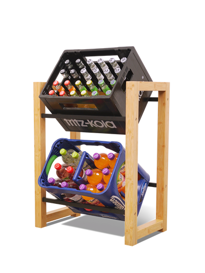 Getränkekistenregal Bambus - 2 Kisten