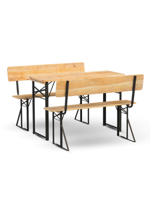 Bierzeltgarnitur mit Lehne - mehrteilig & klappbar