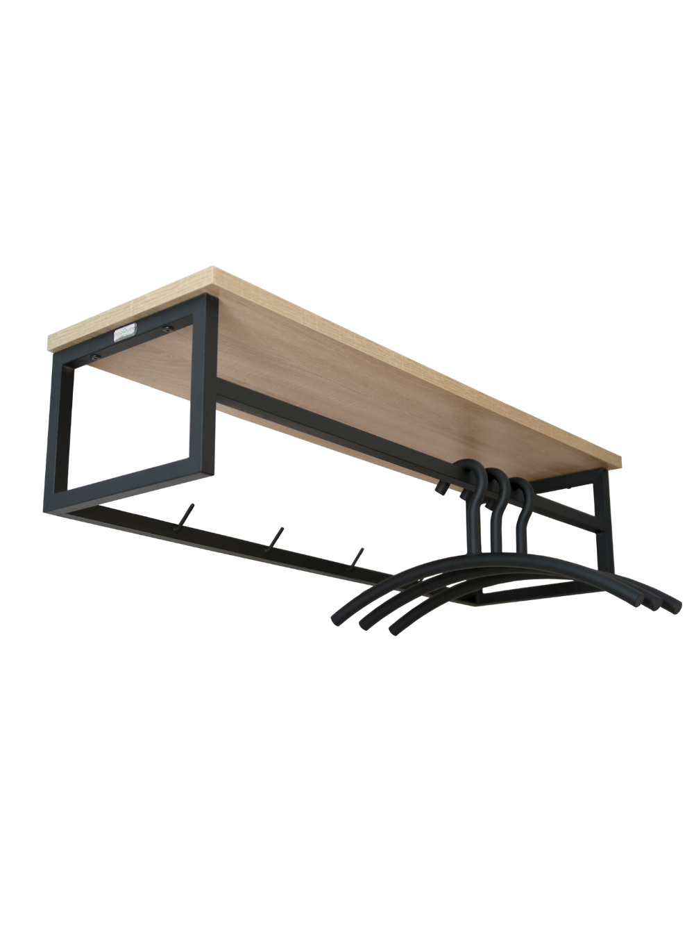 Garderobe Sonoma Eiche - inkl. 3 Kleiderbügel aus Metall - Schwarz