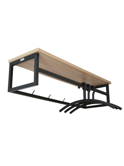 Garderobe Sonoma Eiche - inkl. 3 Kleiderbügel aus Metall - Schwarz