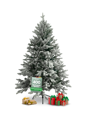 Künstlicher Weihnachtsbaum 160 cm mit Schnee inkl. Lichterkette