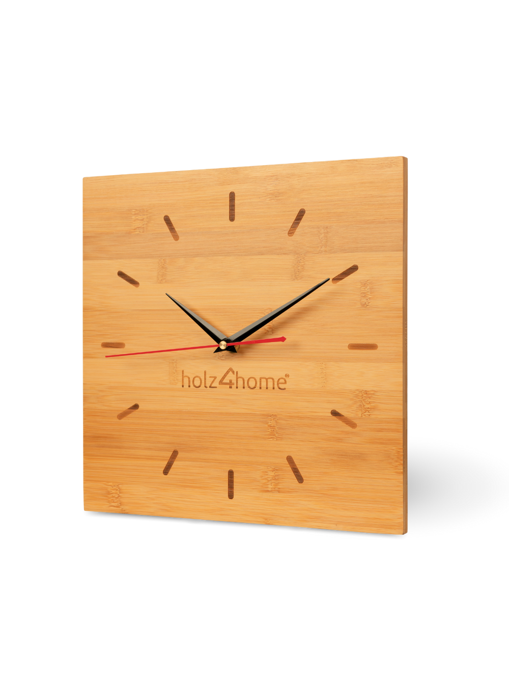 Wanduhr aus Bambus Quadratisch 30cm