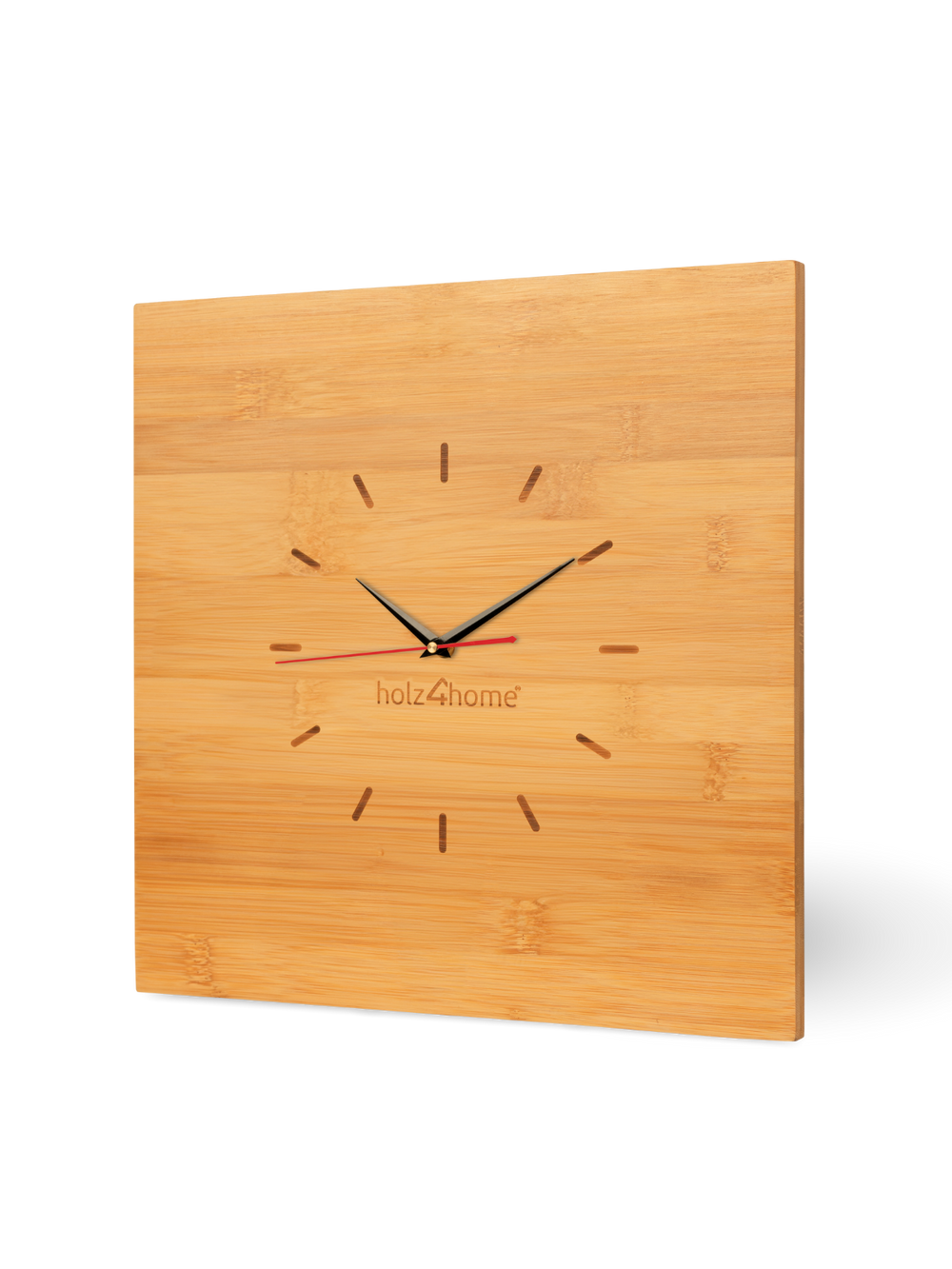 Wanduhr aus Bambus Quadratisch 50cm