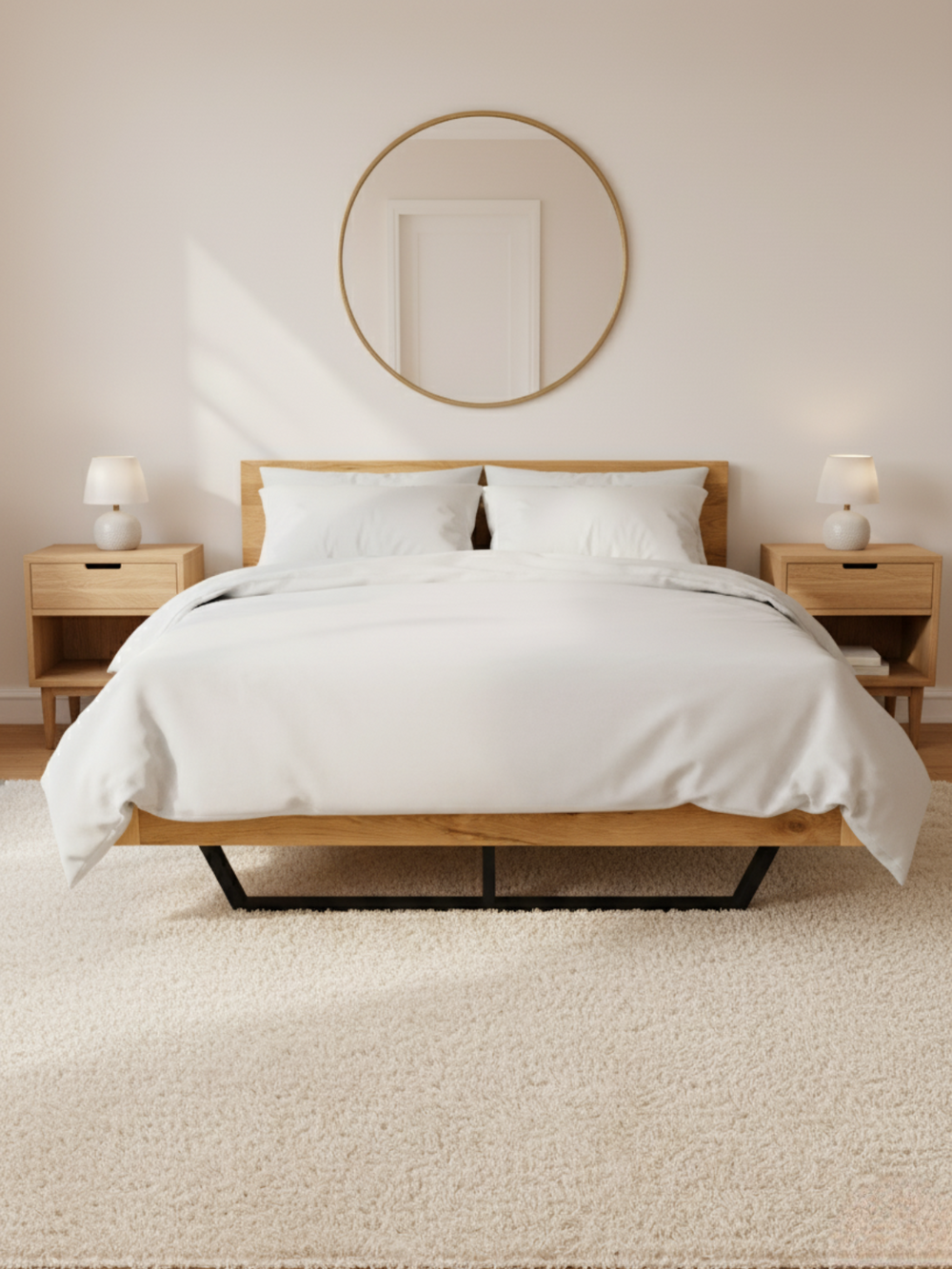 Massivholzbett Metall 180x200cm